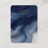 海軍および金ゴールド抽象芸術ジュエリーカード 名刺 (裏面)