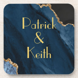 海軍および金ゴールド瑪瑙飲料用コースター コースター