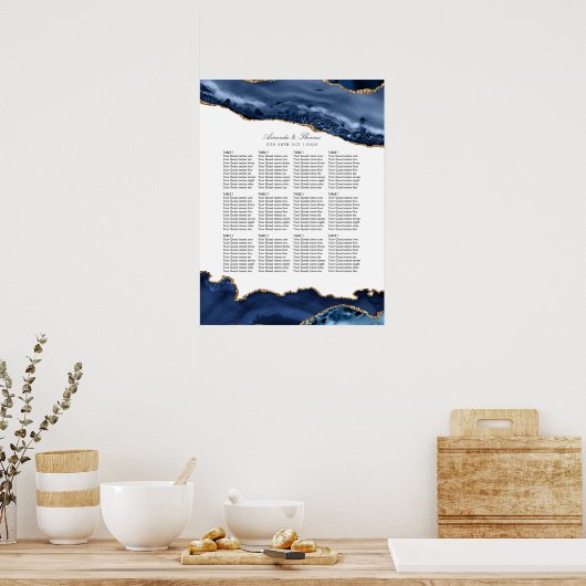 海軍および金ゴールド結婚ゲートの座席表 ポスター (キッチン)