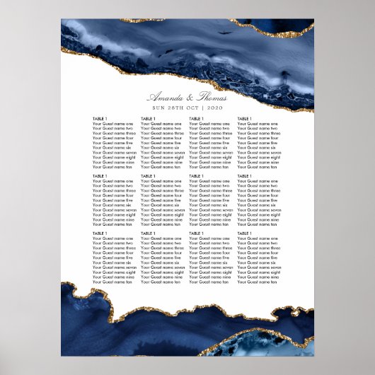 海軍および金ゴールド結婚ゲートの座席表 ポスター (正面)