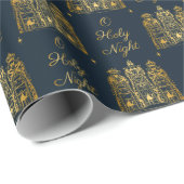 海軍および金ゴールドO神聖な夜3賢者 ラッピングペーパー (ロールコーナー)