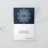 海軍および銀のインドのスタイルの結婚式は感謝していしています サンキューカード (内部)