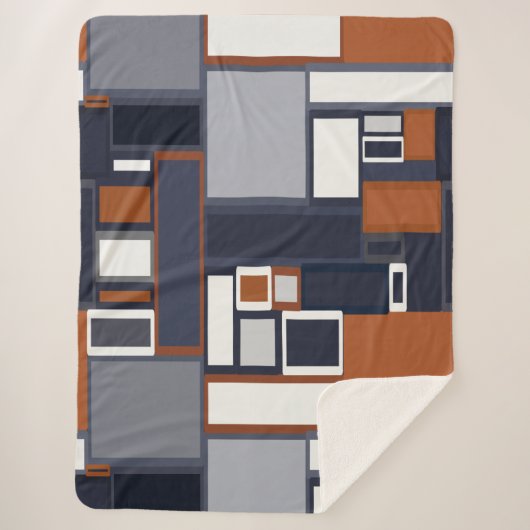 海軍および錆の世紀半ばのモダンパターン シェルパブランケット (正面)