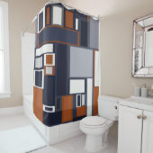 海軍および錆の世紀半ばのモダンパターン シャワーカーテン (インサイチュ)