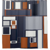 海軍および錆の世紀半ばのモダンパターン シャワーカーテン (正面)