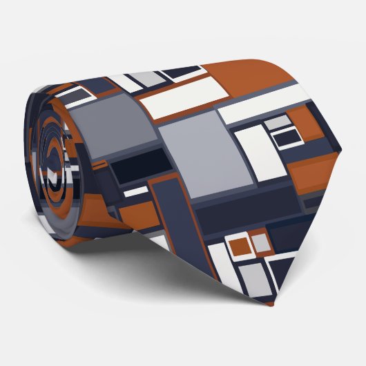 海軍および錆の世紀半ばのモダンパターン ネクタイ (ロール)