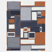 海軍および錆の世紀半ばのモダンパターン フリースブランケット (正面)