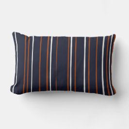 海軍および錆は縞で飾ります ランバークッション