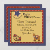 海軍が付いているカウボーイ及び女性のカーボーイのベビーシャワー 招待状 (正面/裏面)