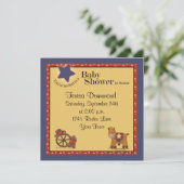 海軍が付いているカウボーイ及び女性のカーボーイのベビーシャワー 招待状 (スタンド正面)