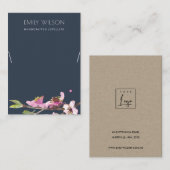 海軍さくらんぼ花フローラネックレス表示ロゴ 名刺 (正面/裏面)