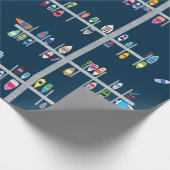 海軍で多彩なボートのドック ラッピングペーパー (角)