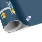 海軍で多彩なボートのドック ラッピングペーパー (ロールコーナー)