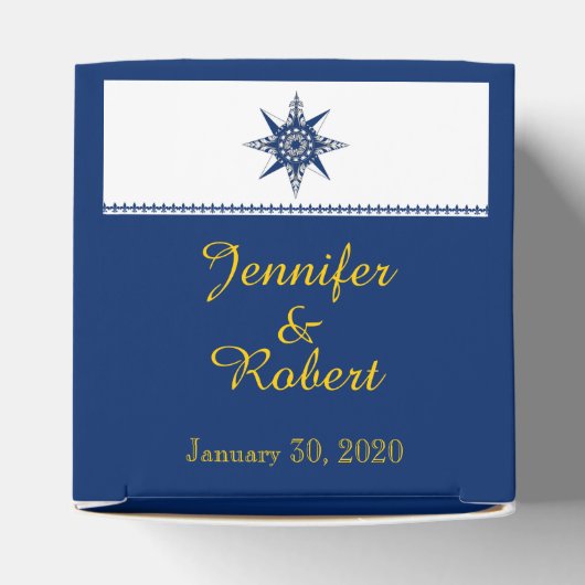 海軍とイエローの海軍コンパス結婚バラ フェイバーボックス (上部)