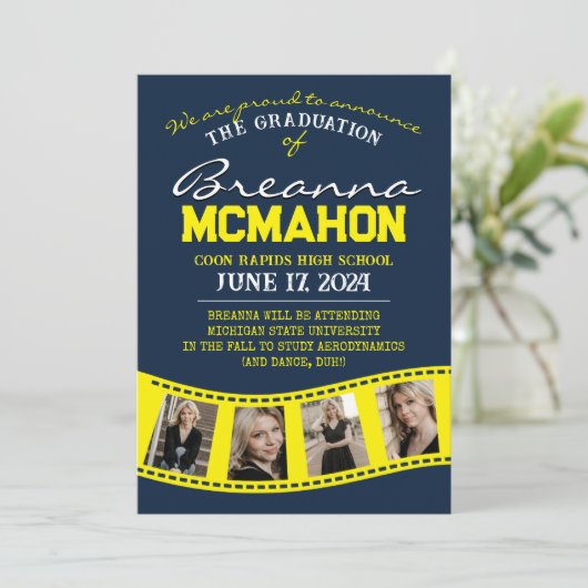 海軍とイエローフィルムストリップの卒業発表 招待状 (スタンド正面)