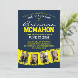 海軍とイエローフィルムストリップの卒業発表 招待状