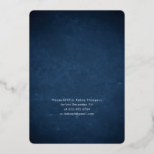 海軍とエレガント金ゴールドのクリスマスパーティー 箔招待状 (裏面)