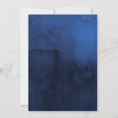 海軍とグリッターフェイクシルバーのフローラ結婚の更新 招待状 (裏面)