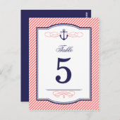 海軍とコーラルのテーブ航海のル番号カー結婚ド ポストカード (正面/裏面)