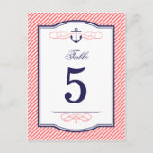 海軍とコーラルのテーブ航海のル番号カー結婚ド ポストカード (正面)