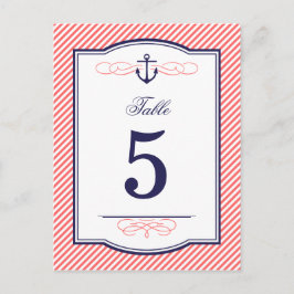 海軍とコーラルのテーブ航海のル番号カー結婚ド ポストカード