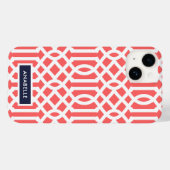 海軍とコーラルトレリス・モノグラム Case-Mate iPhoneケース (裏面 (横))