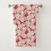 海軍とコーラルモンステラ葉浴タオルセット バスタオルセット (インサイチュ)