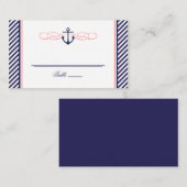 海軍とコーラル航海のいかり結婚の護衛カード プレイスカード (正面/裏面)