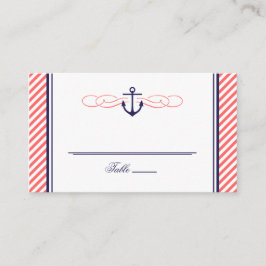 海軍とコーラル航海のいかり結婚の護衛カード プレイスカード