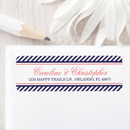 海軍とコー航海のル結婚の差出人住所 ラベル (インサイチュ)