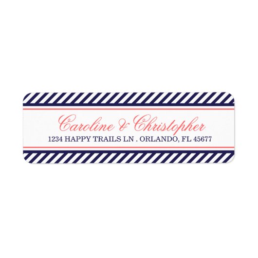 海軍とコー航海のル結婚の差出人住所 ラベル (正面)