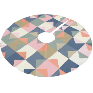 海軍とサンゴのスタイリッシュ可愛い幾何学模様 ブラッシュドポリエステルツリースカート