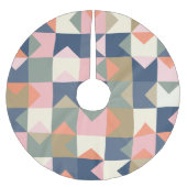 海軍とサンゴのスタイリッシュ可愛い幾何学模様 ブラッシュドポリエステルツリースカート (正面)