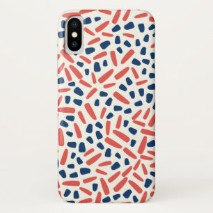 海軍とサンゴの抽象芸術パターン iPhone X ケース