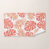 海軍とサンゴの熱帯離れとモノグラム バスタオルセット (ハンドタオル)