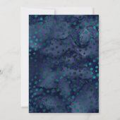 海軍とターコイズストライプの水玉模様誕生日 招待状 (裏面)