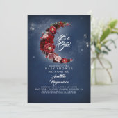 海軍とブルゴーニュのフローラムーンベビーシャワー 招待状 (スタンド正面)