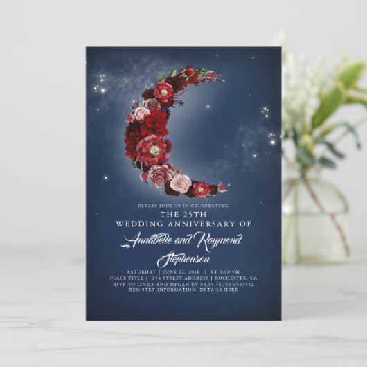 海軍とブルゴーニュのフローラ結婚ムーン記念日 招待状 (スタンド正面)