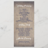 海軍とブルゴーニュの素朴フローラ結婚式 プログラム (裏面)