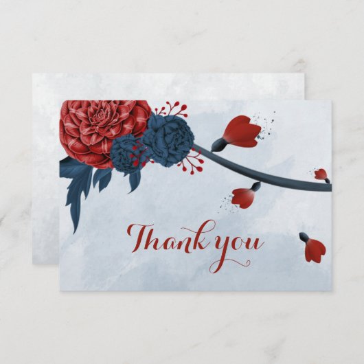 海軍とブルゴーニュの花の植物学 サンキューカード (正面/裏面)