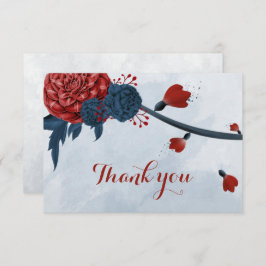 海軍とブルゴーニュの花の植物学 サンキューカード