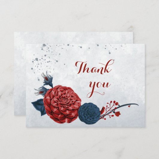 海軍とブルゴーニュの花の植物学 サンキューカード (正面/裏面)