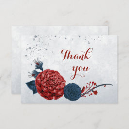 海軍とブルゴーニュの花の植物学 サンキューカード