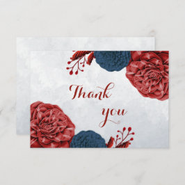 海軍とブルゴーニュの花の植物学 サンキューカード