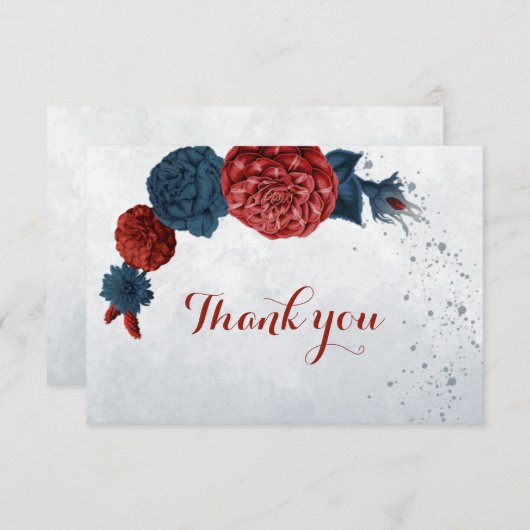 海軍とブルゴーニュの花の植物学 サンキューカード (正面/裏面)