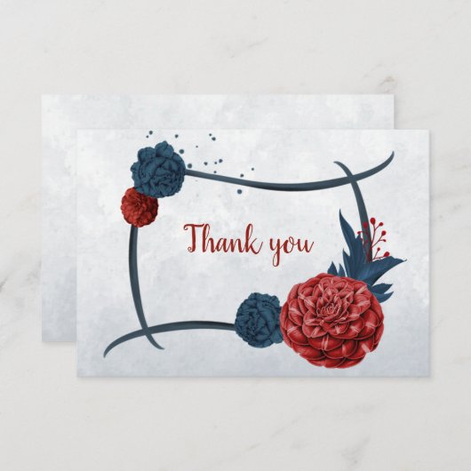 海軍とブルゴーニュの花の植物学 サンキューカード (正面/裏面)