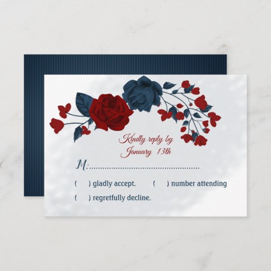 海軍とブルゴーニュの花の植物学 出欠カード (正面/裏面)