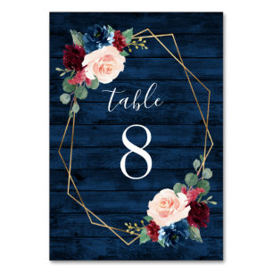 海軍とブルゴーニュの金ゴールド結婚赤面のテーブル番号 テーブルナンバー