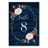 海軍とブルゴーニュの金ゴールド結婚赤面のテーブル番号 テーブルナンバー (裏面)