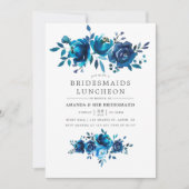 海軍とホワイトウォーター色のブリデスメイド昼食会 招待状 (正面)
